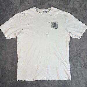 Topman Graphic T-Shirt Men's M White Los Angeles Distressed Grunge Streetwear